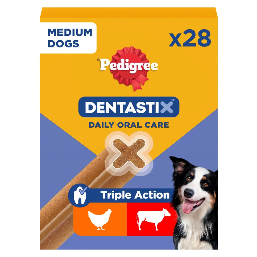 Luxury Pedigree Dentastix Daily Dental Sticks Medium Adult Dog 28 Pack Sophisticated