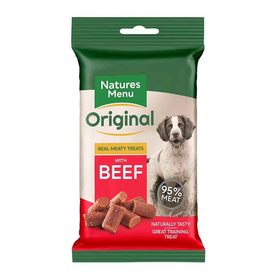 Expertly Made Natures Menu Meaty Dog Treats with Beef 60g Innovative