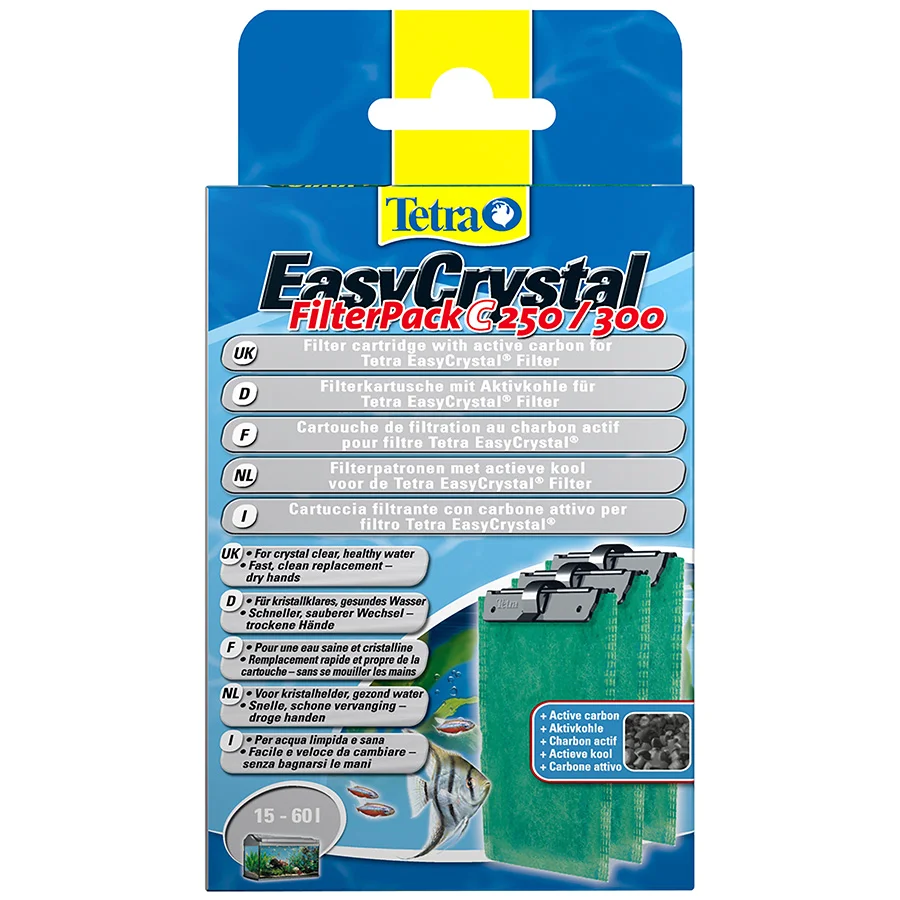 Elegant Tetra EasyCrystal Aquarium Filter Cartridge Carbon 3 Pack Relaxed