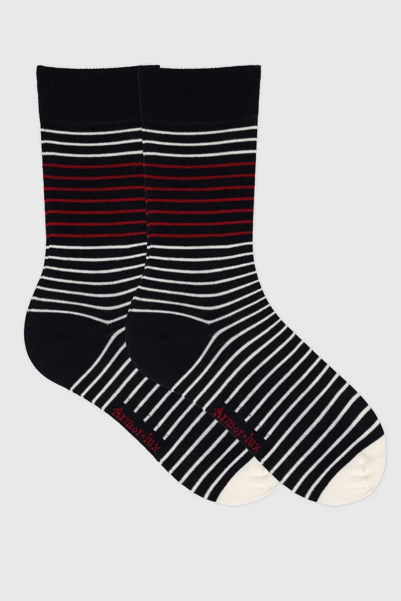 Relaxed Chaussettes rayées Homme - coton Enhanced