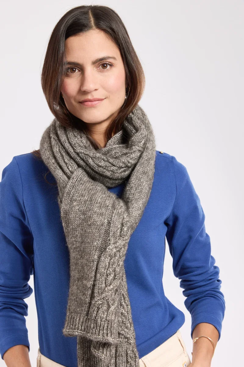 Easy-to-Use Echarpe avec torsades - coton et laine Advanced