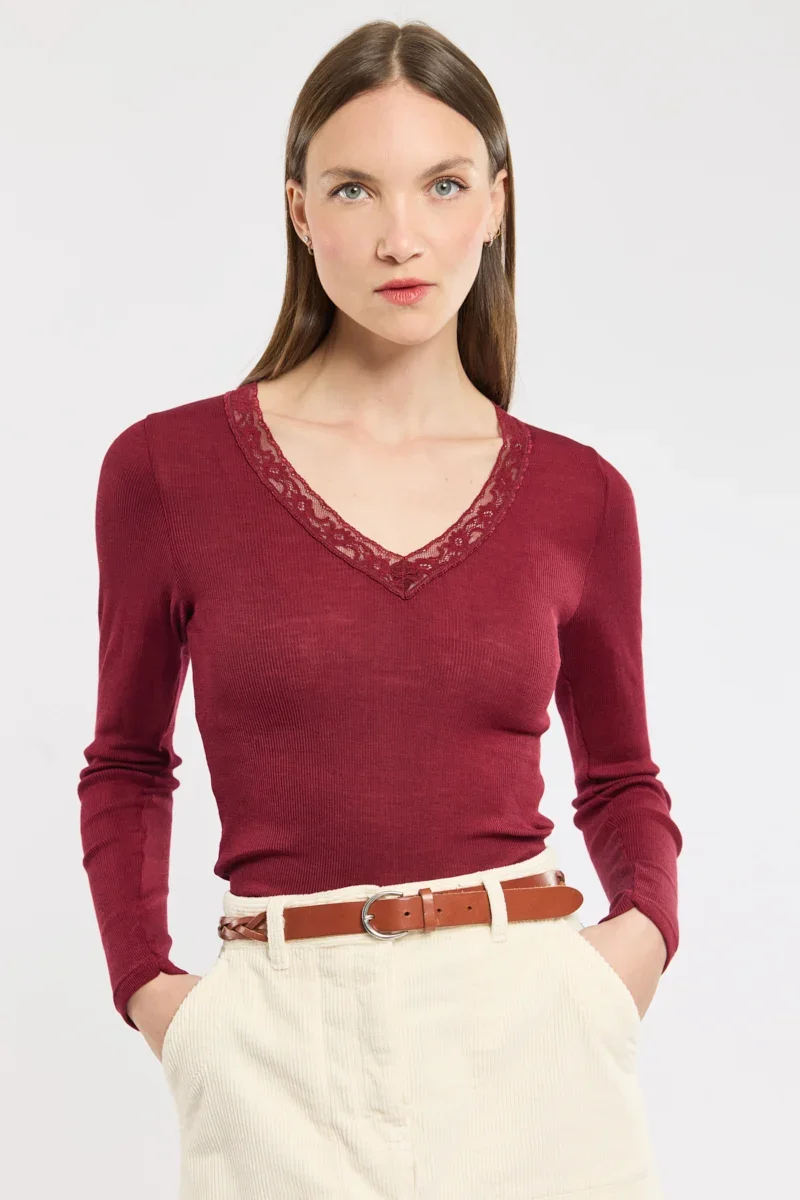 User-Friendly T-shirt manches longues - laine et soie Functional
