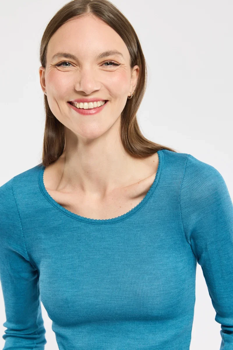 Breathable T-shirt manches longues - laine et soie Excellent