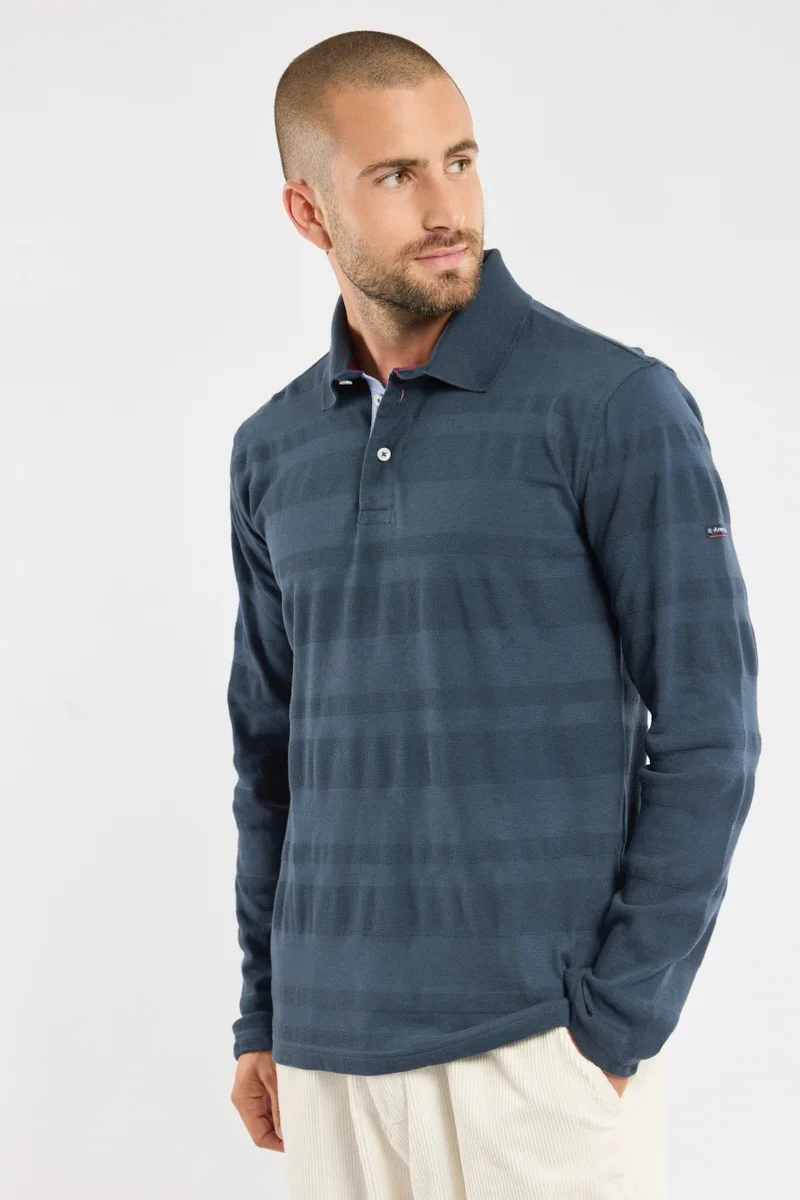 Reusable Jersey polo shirt with piqué stripes - cotton Certified