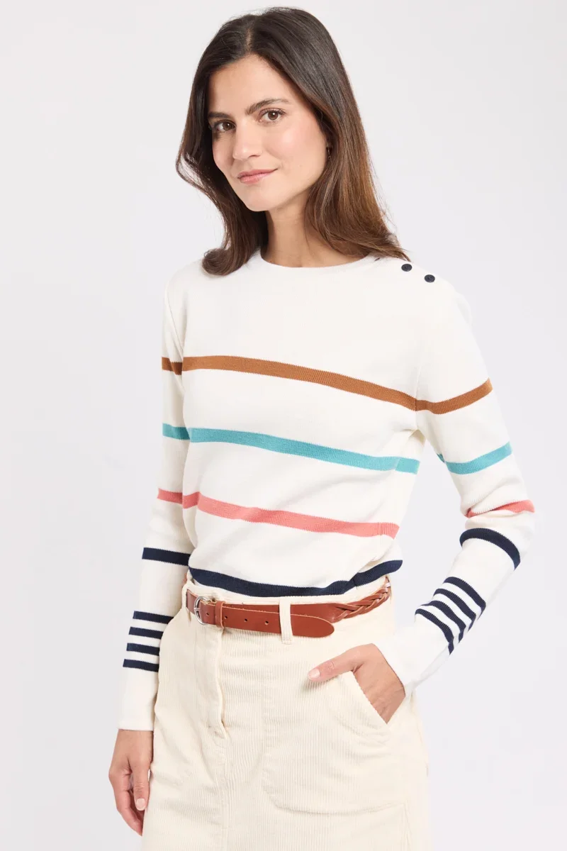 Exceptional Deauville striped fisherman's jumper - wool Unique