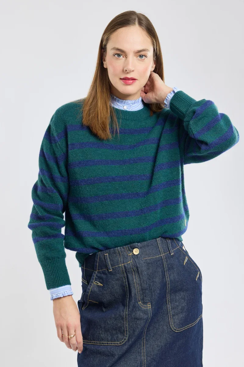Sustainable Fisherman striped jumper Heritage - alpaca and wool Stylish