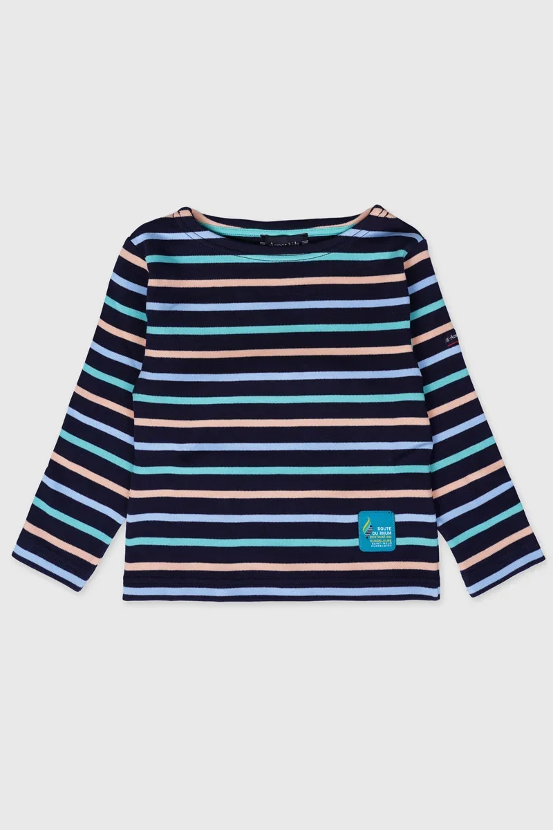 Durable Tricolour Breton striped shirt Kids Green