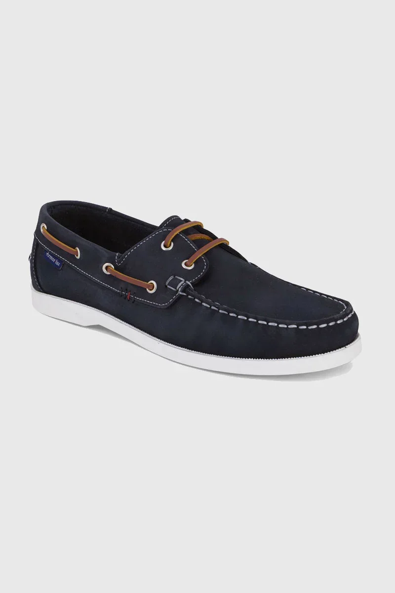 Detailed Frehel blue boat shoes – leather Smooth