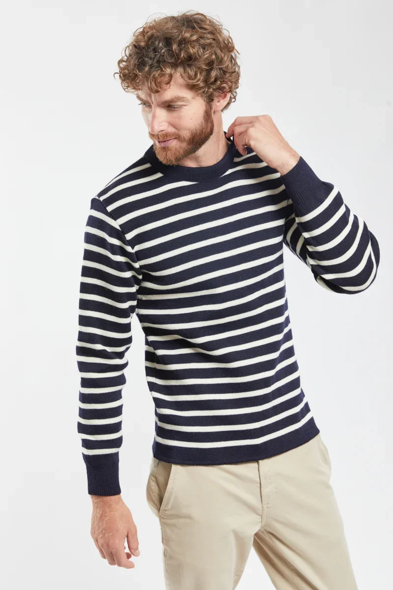 Trusted Pull marin rayé Fouesnant - laine Exclusive