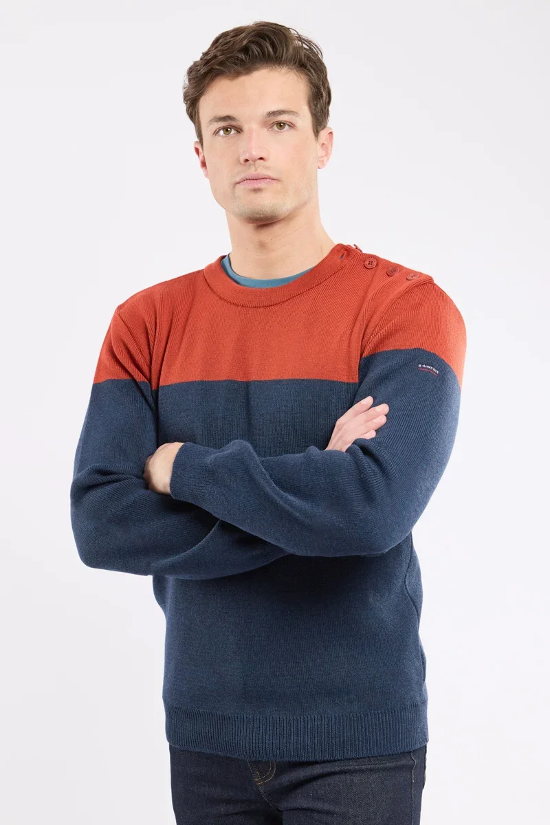 Fine Two-tone sailor sweater Fashionable