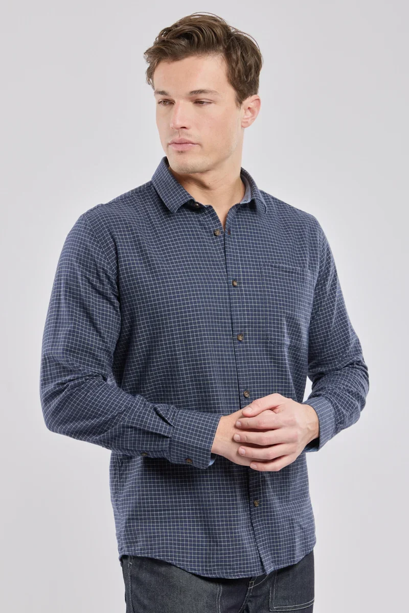 Advanced Straight long-sleeve shirt with soft collar Fine