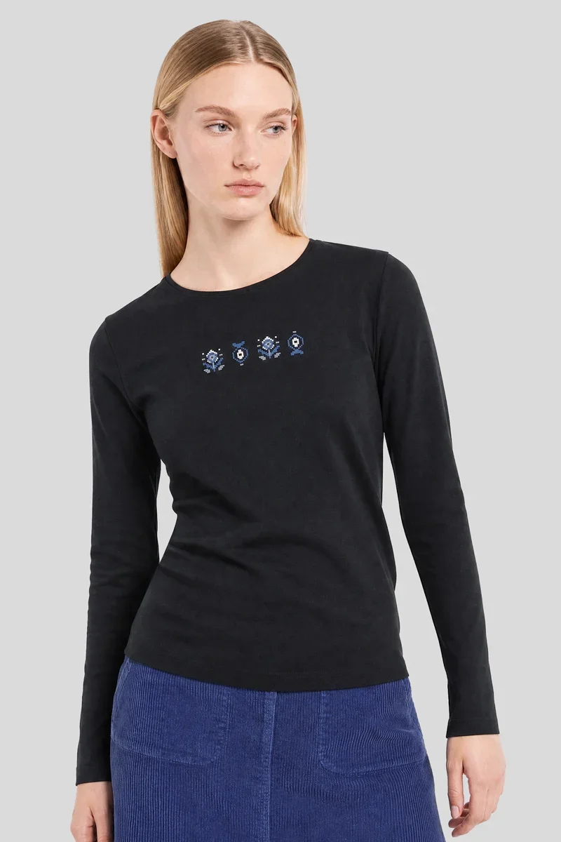 Contemporary Long-sleeve T-shirt - light cotton Elegant