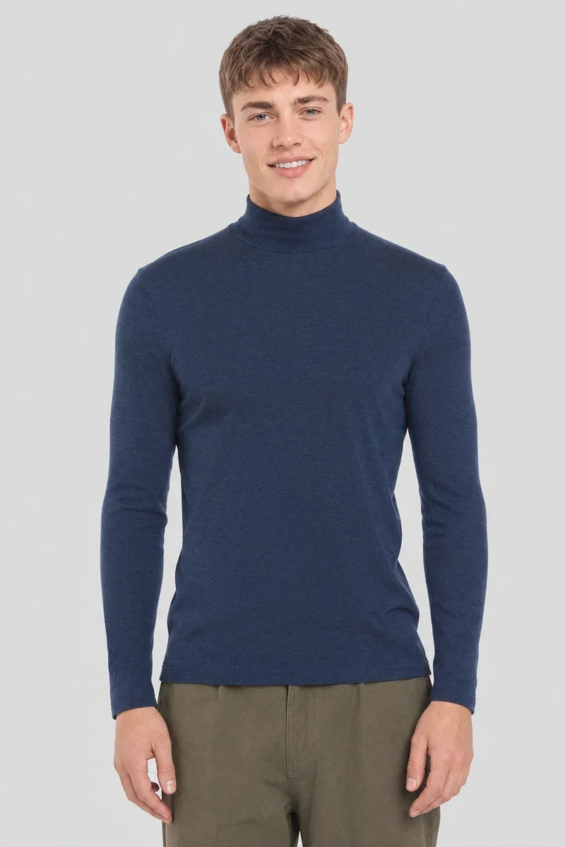 User-Friendly T-shirt manches longues col montant - laine et soie Sustainable
