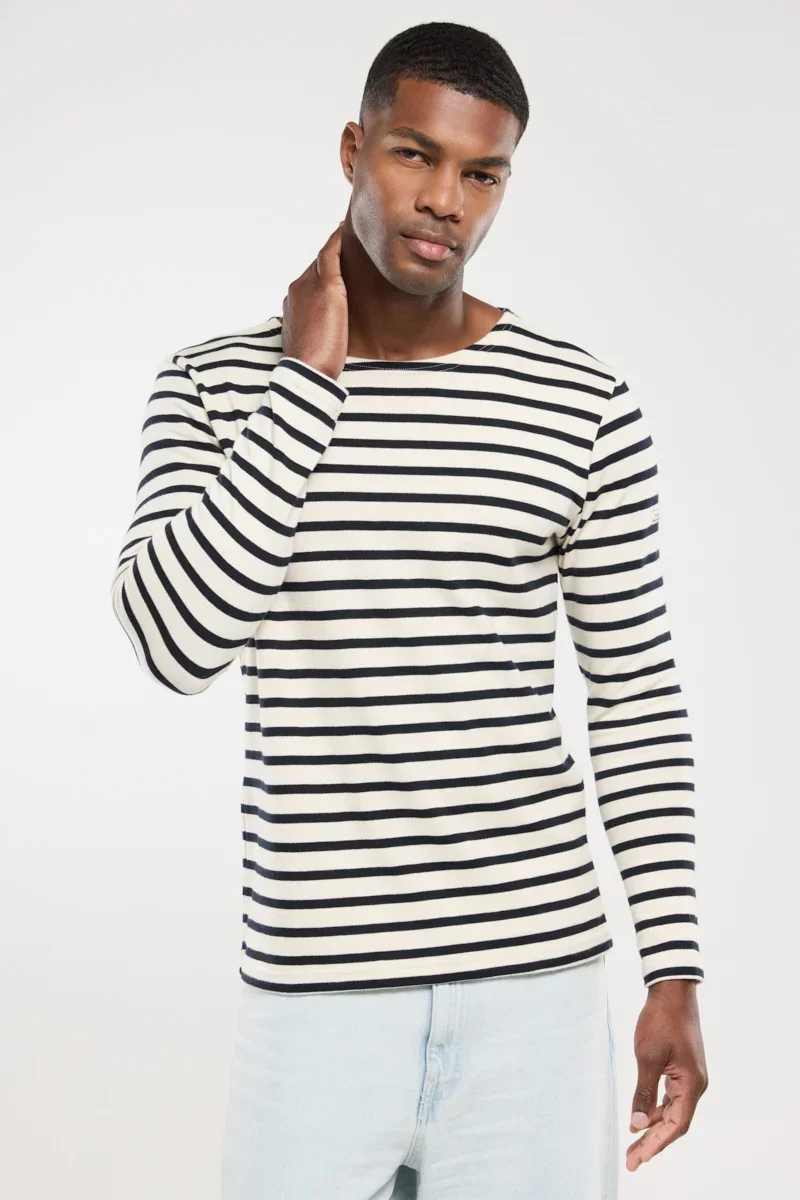 Practical Aviron Long sleeve Breton striped shirt - fairtrade cotton Minimalist