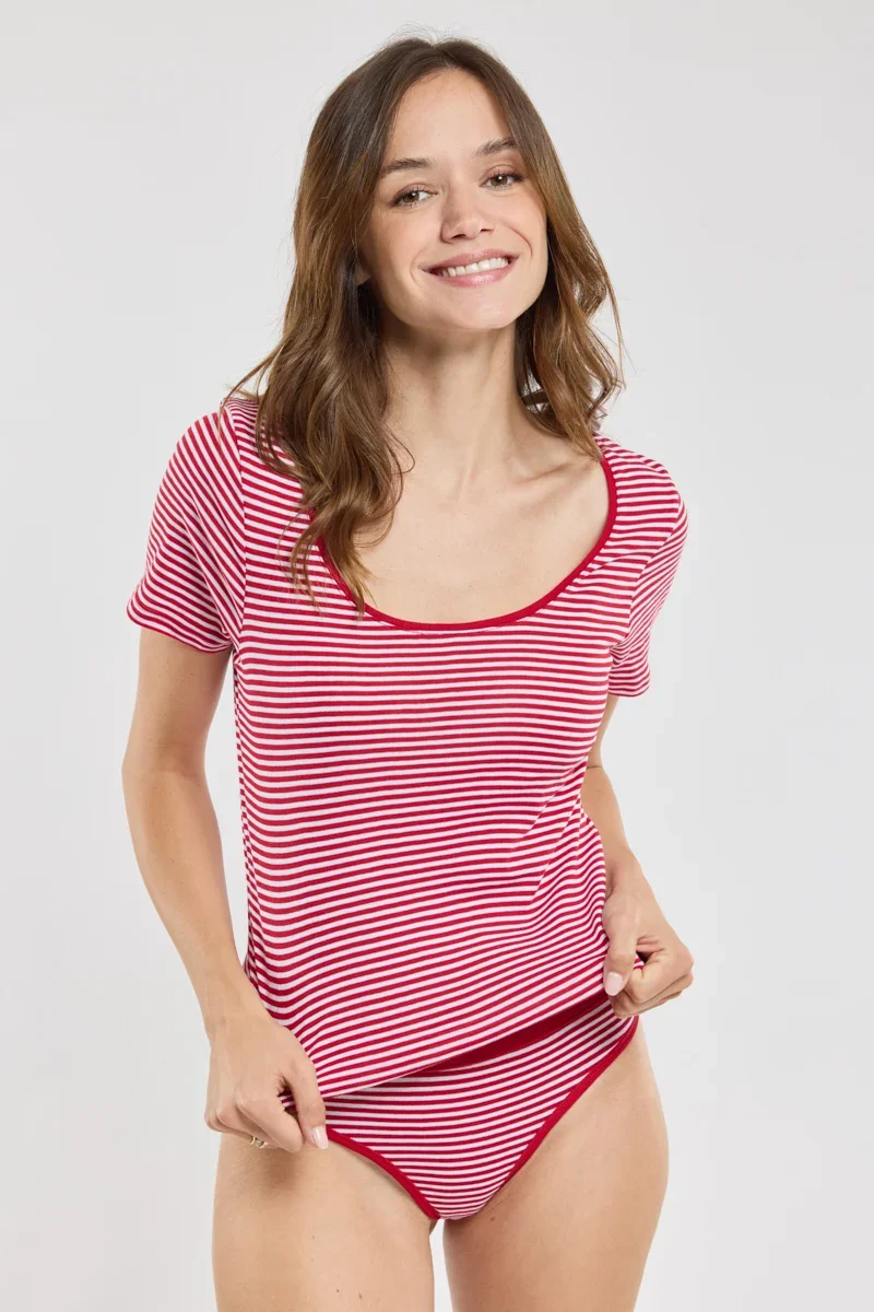 Official Low waist striped panties - organic cotton Fast