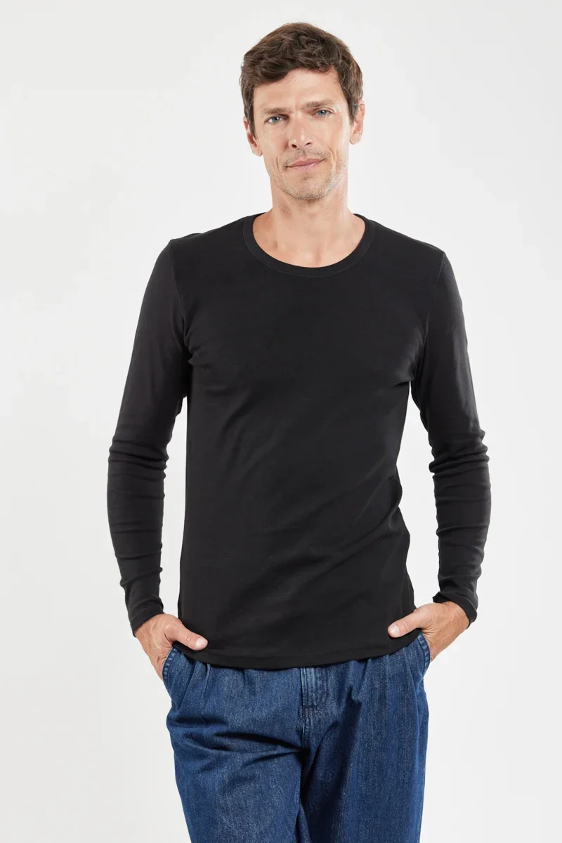 Luxury Long-sleeved T-shirt - organic cotton and kapok Pure