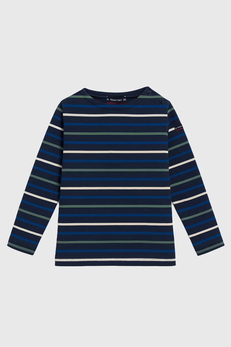 Elite 4-colour baby Breton striped shirt - cotton Optimized