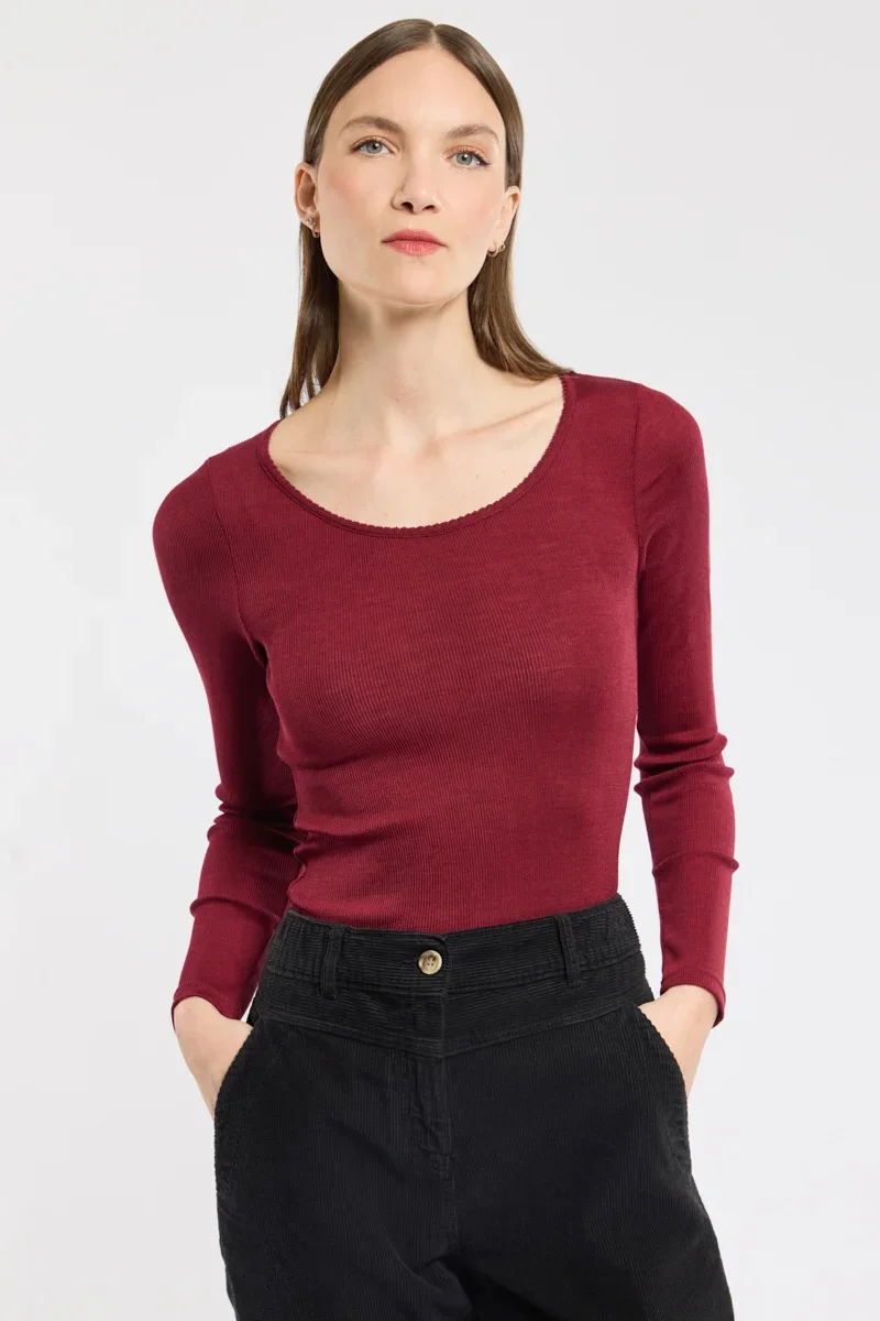 Luxury Long sleeved T-shirt - wool and silk Effective