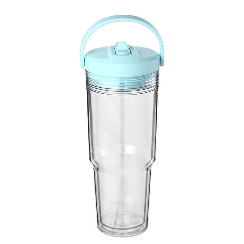 Minimalist Double Wall Plastic Tumbler with Flip Straw Lid 06540B Fine Crafted