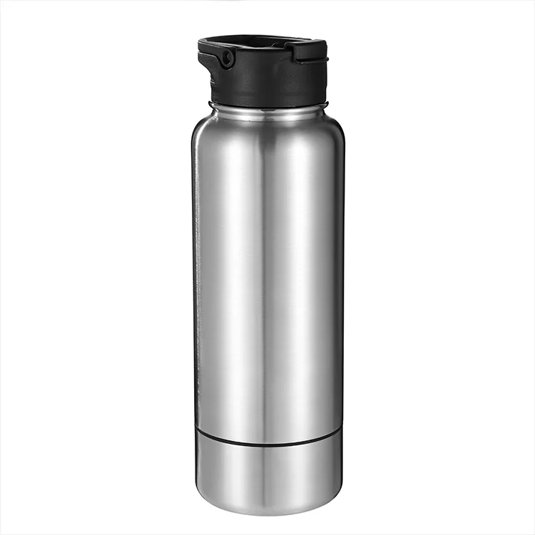 Solid 32oz Flip Lid And Bottom Cup Steel Water Bottle 01514A Verified