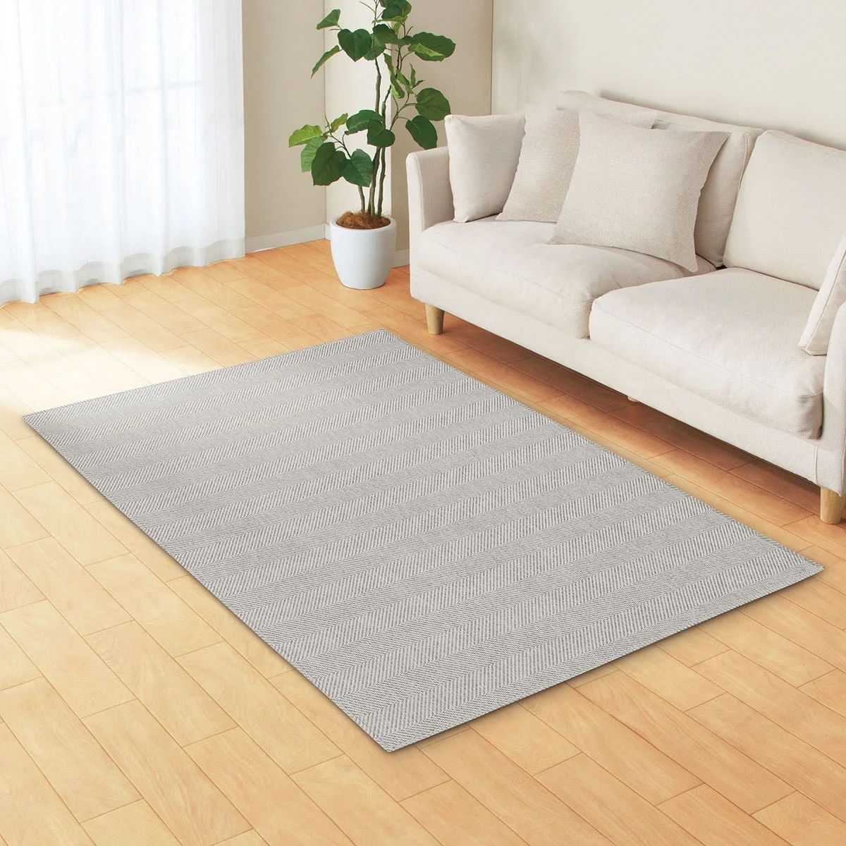 Original RUG HERRINGBON MIX GY 130X185 Traditional