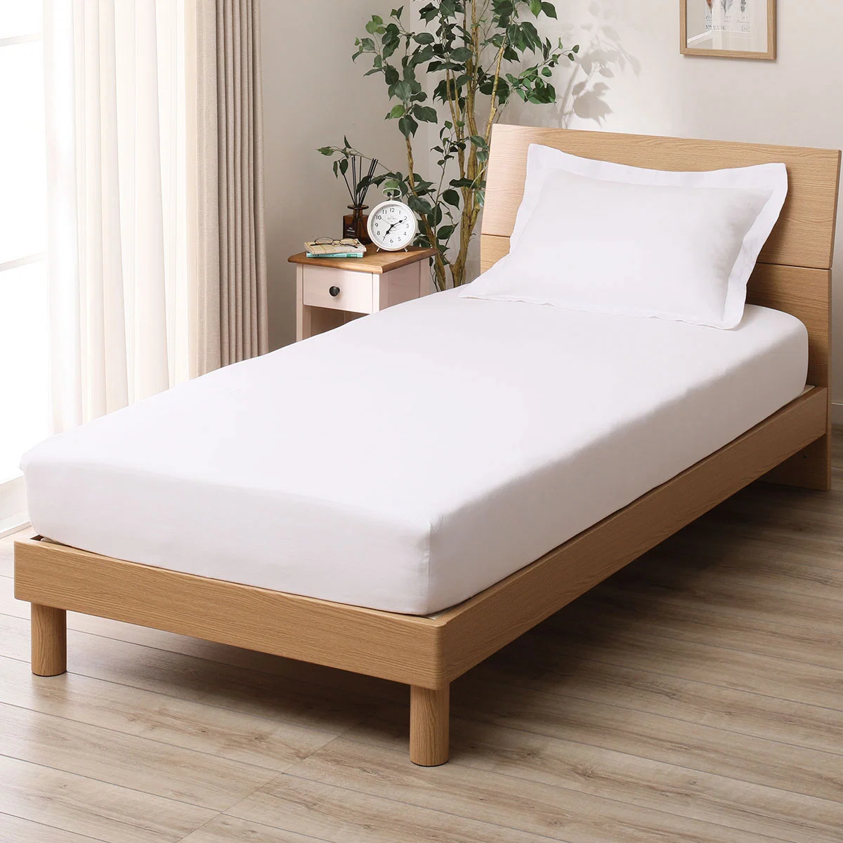 Pure FITTED SHEET2 LINEN W-WH D Prestigious
