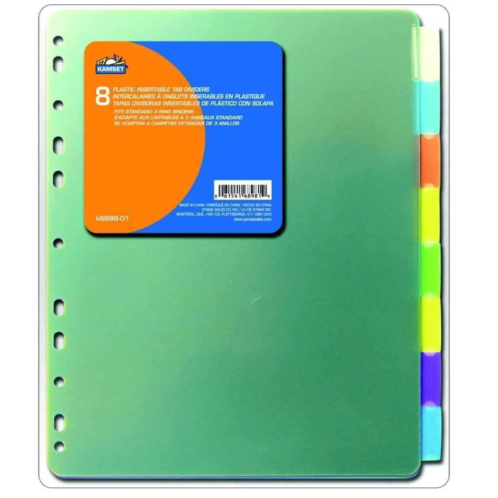 Certified Plastic Tab Dividers - 8 Genuine