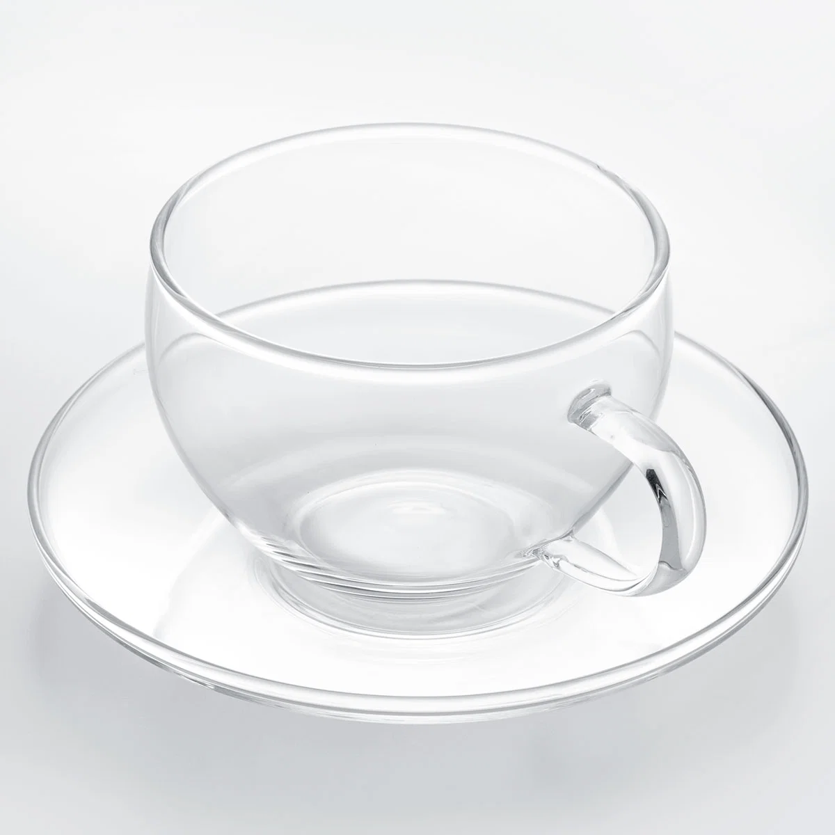 Pure HEAT-RESISTANT GLASS CUP amp SAUCER 300ML MC-03 User-Friendly