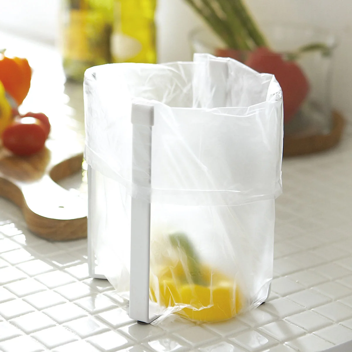 Natural PLASTIC BAG HOLDER FLAT WH Pure