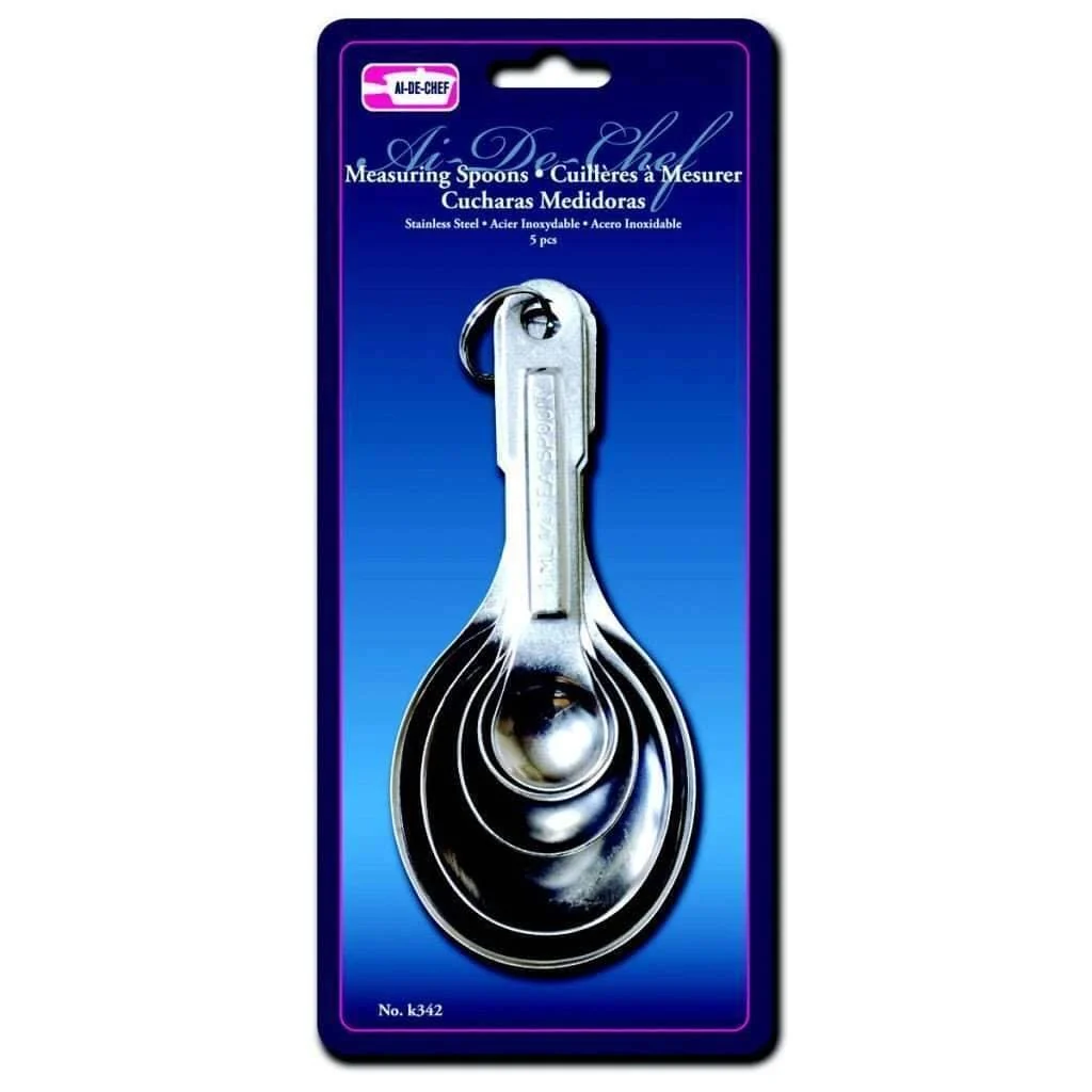 Modern Measuring Spoons 5 Stainless Steel Detailed