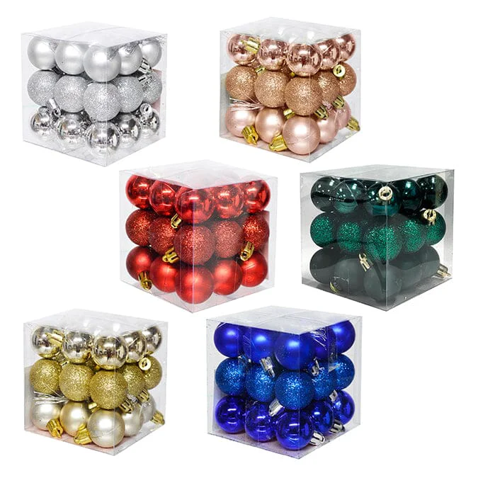 Contemporary Pack of 27 Shatterproof Christmas Ornaments – 30mm Fashionable