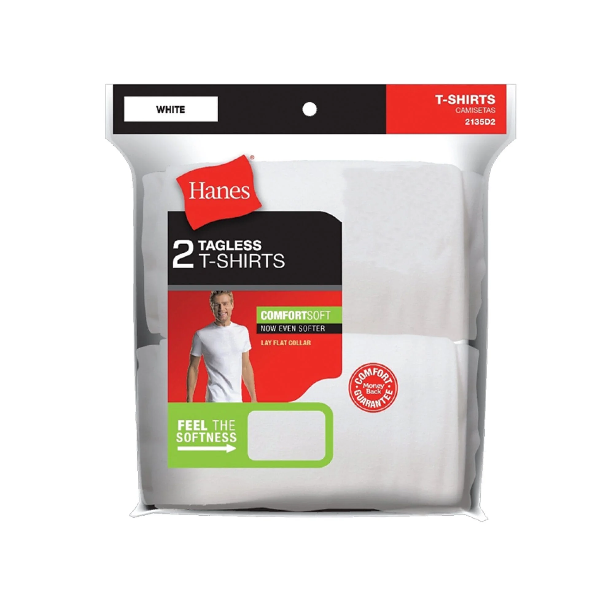 Expertly Made Hanes 2-Pack White Tagless T-Shirts Genuine