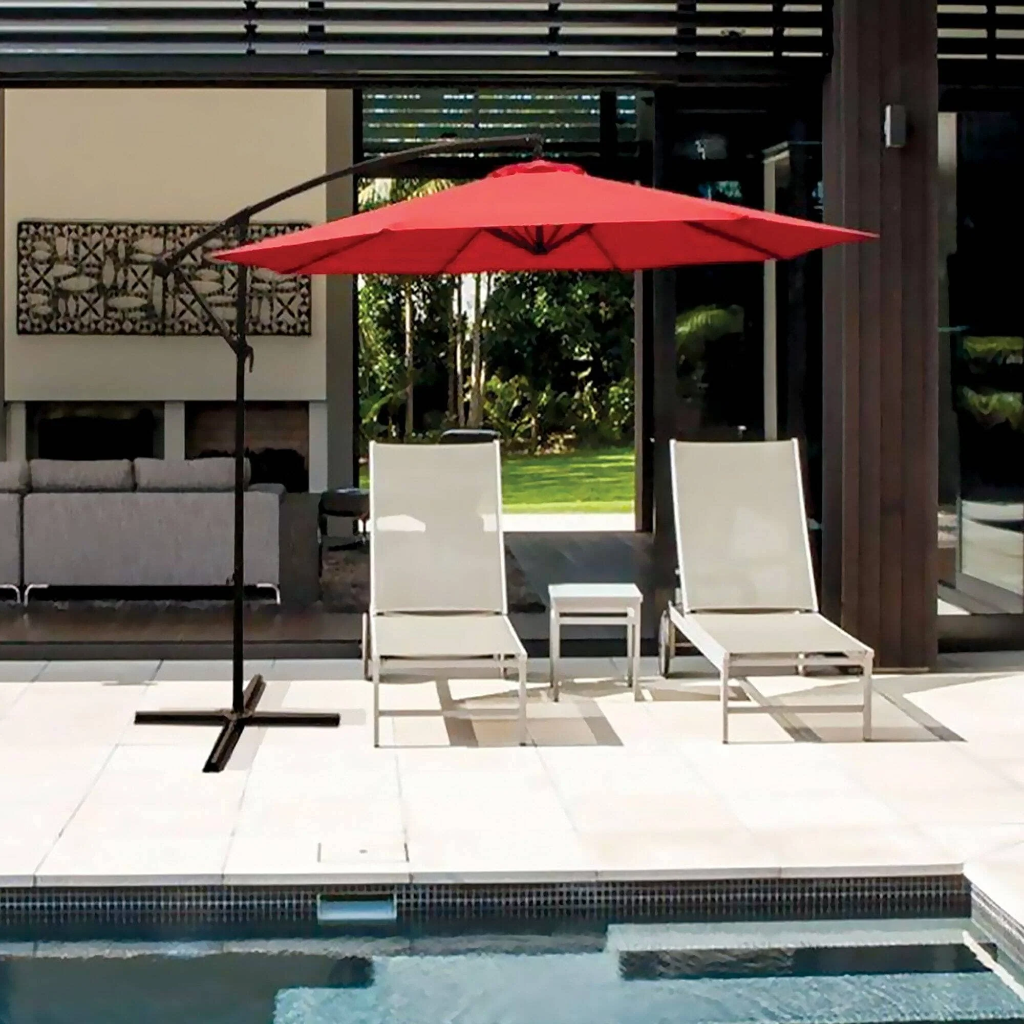 Clean Large Hanging Patio Umbrella 10' 3m Excellent