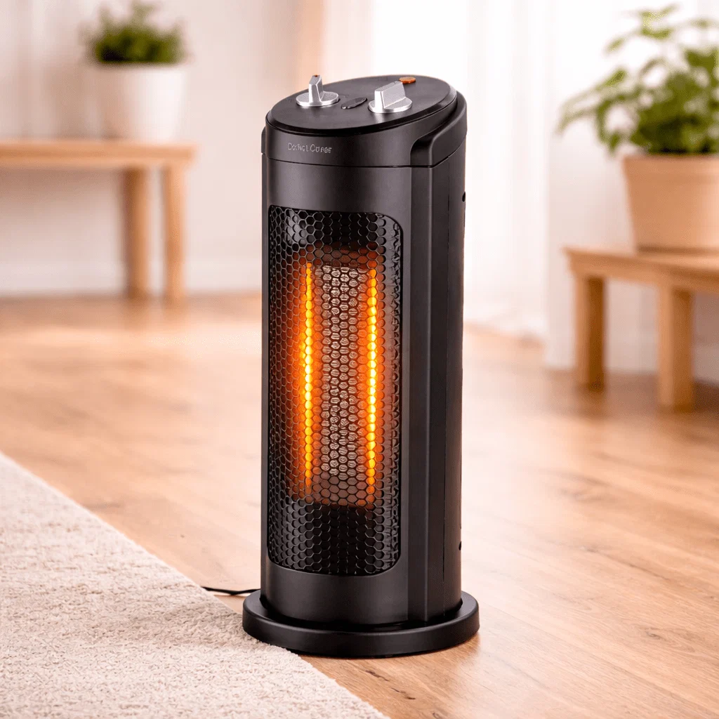 Long-Lasting Ceramic Tower Heater 1000–1500W with Adjustable Thermostat Premium
