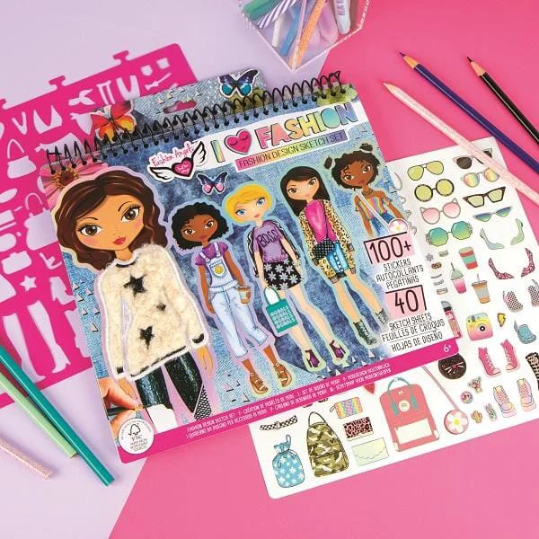 Contemporary Fashion Angels - I Love Fashion Fashion Design Sketch Set Solid