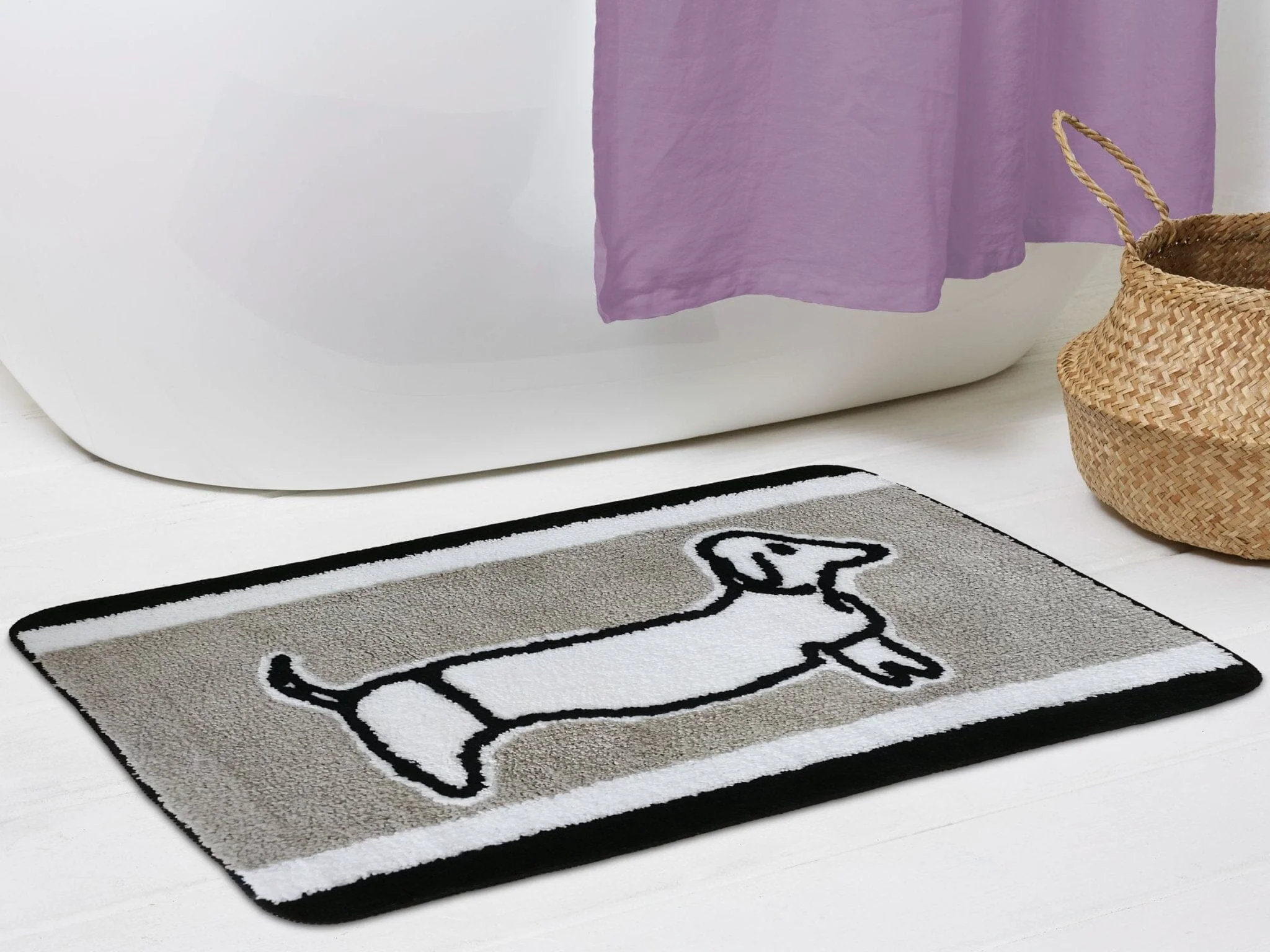 Artisan Bath Mat 20x30 Doggy Taupe Fine