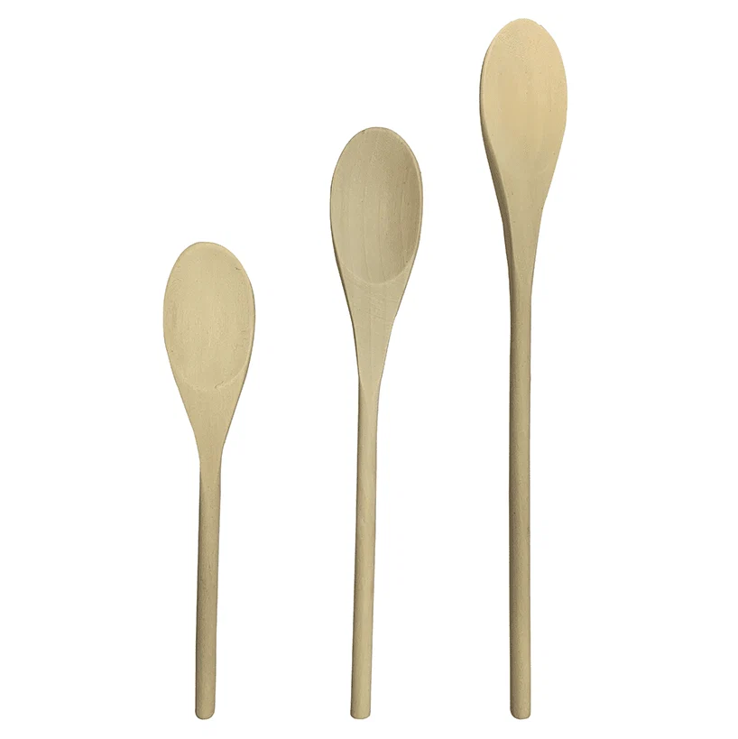 Elite Set of 3 Maple Wood Spoons Fine Crafted