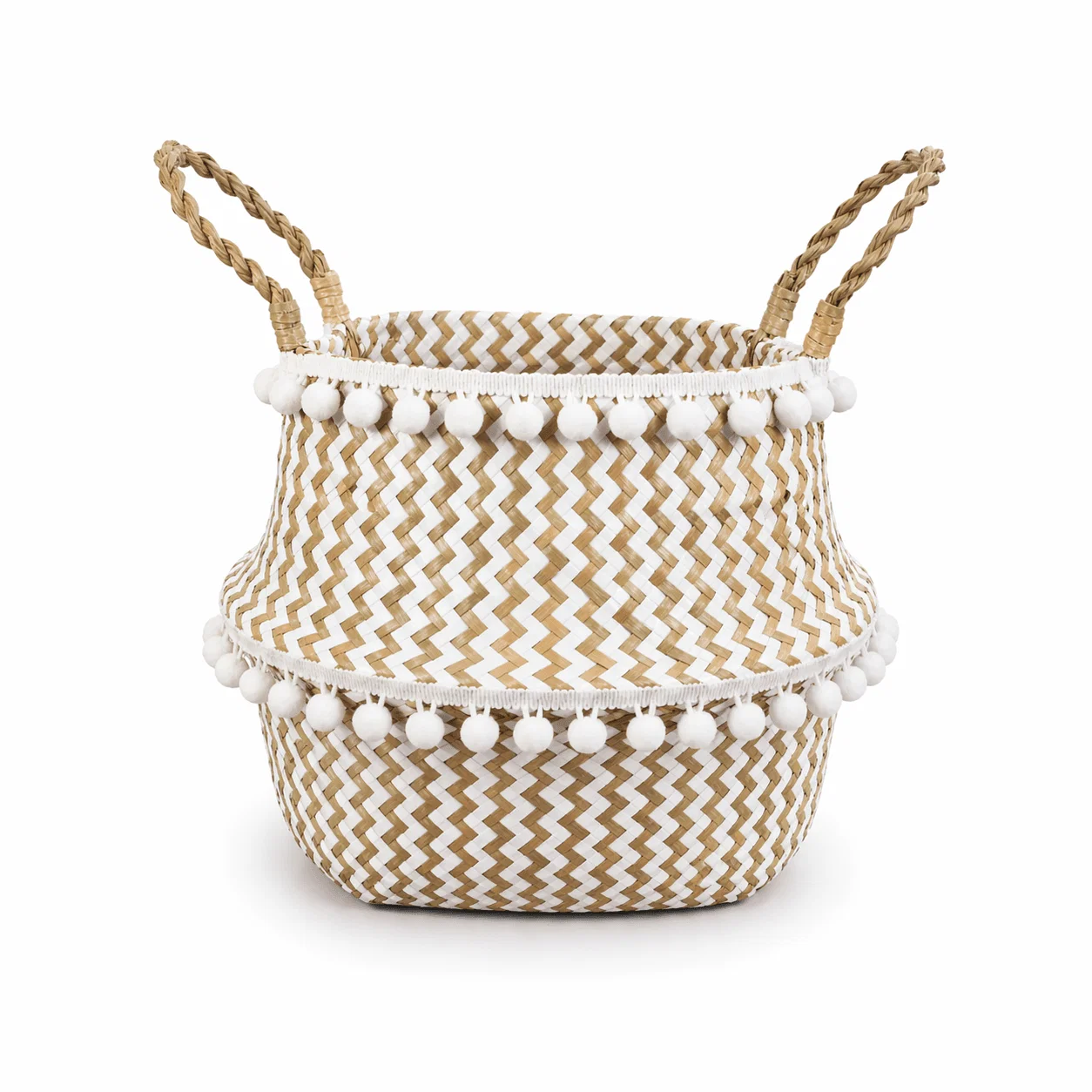 Trusted Seagrass Basket with pompoms Trendy