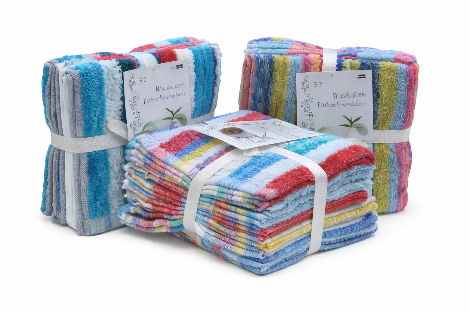 Safe 5-Pack Striped Face Cloth Set – Soft Cotton Washcloths Outstanding