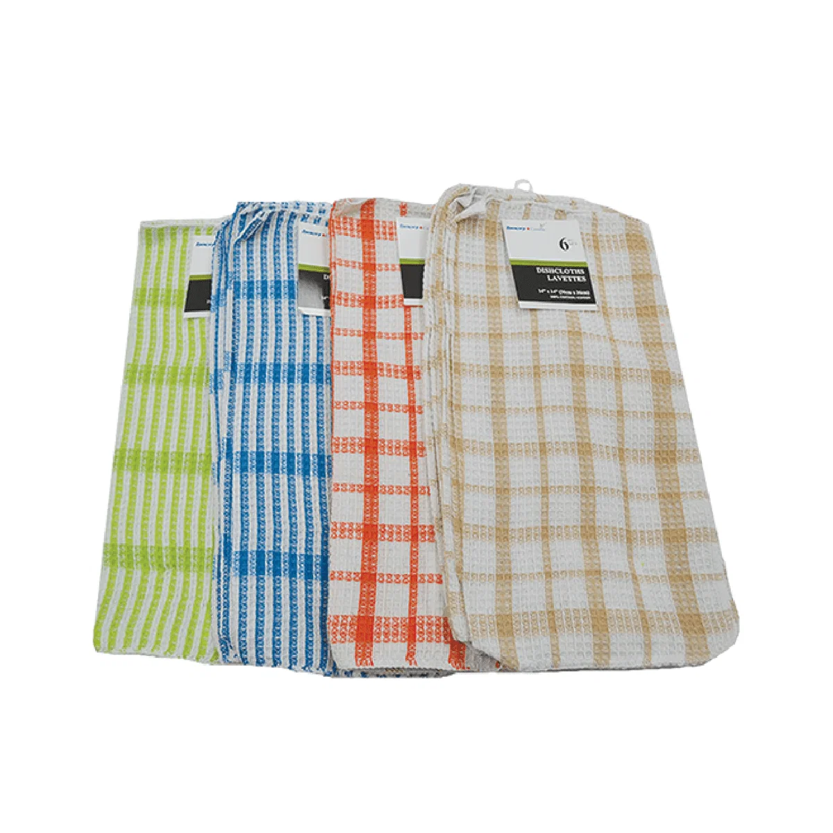 Practical Dishcloth 6pk Check Waffle Weave Modern