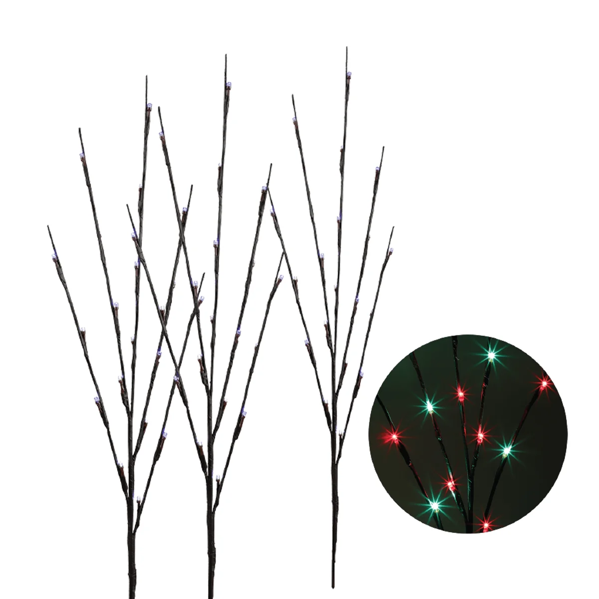Prestigious 60LED Outdoor 76cm Led Red Twinkle Stakes X 3 Advanced