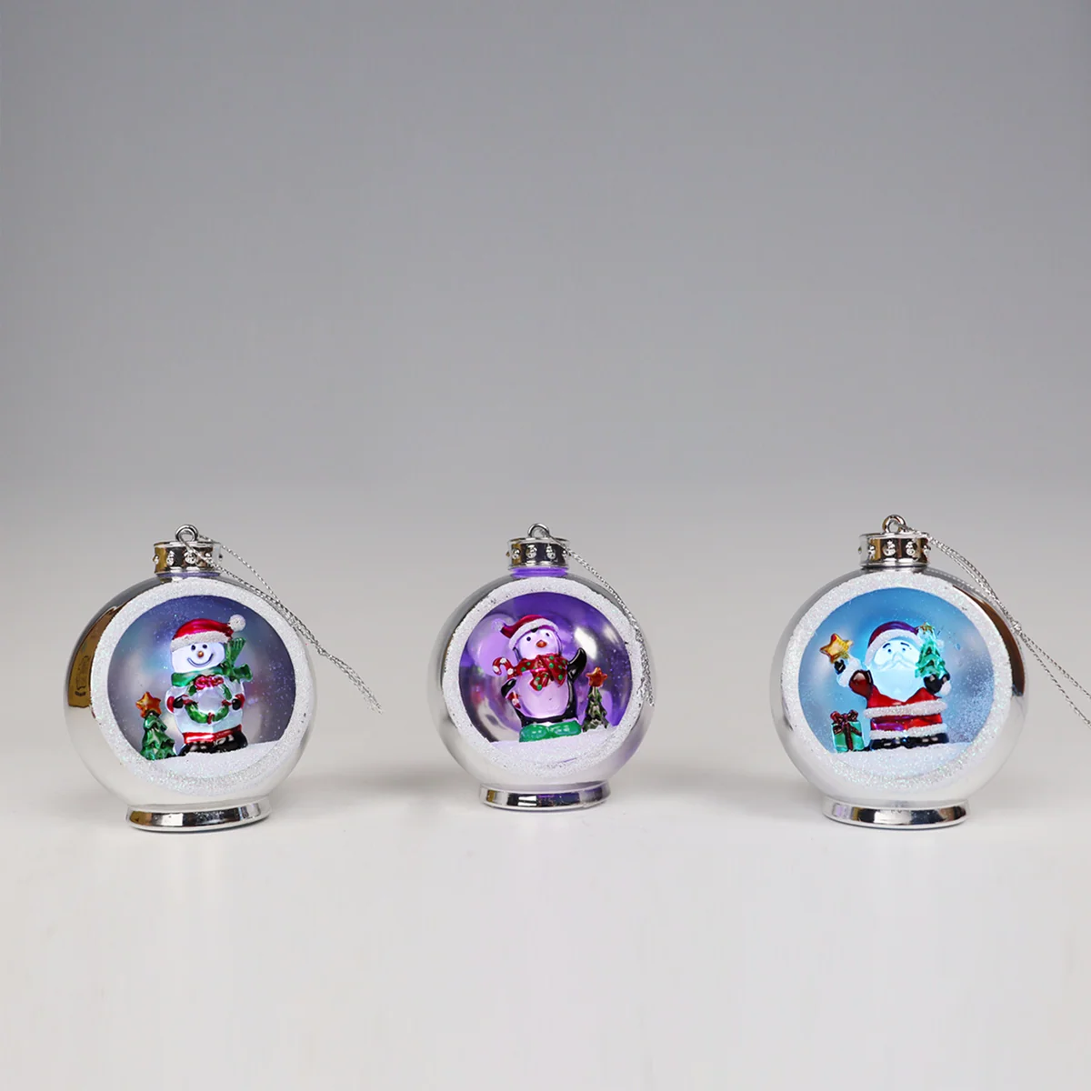 Secure LAUREN TAYLOR - Christmas colour changing LED ornament-Silver Reusable