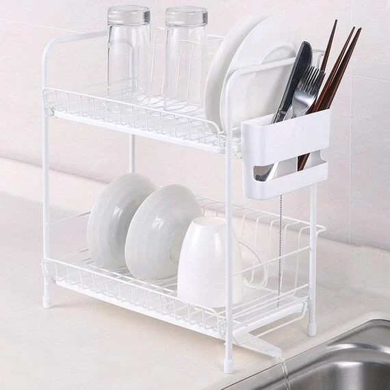 Lightweight DISH DRAINER SLIM 2TIER PP-2S WH Elite