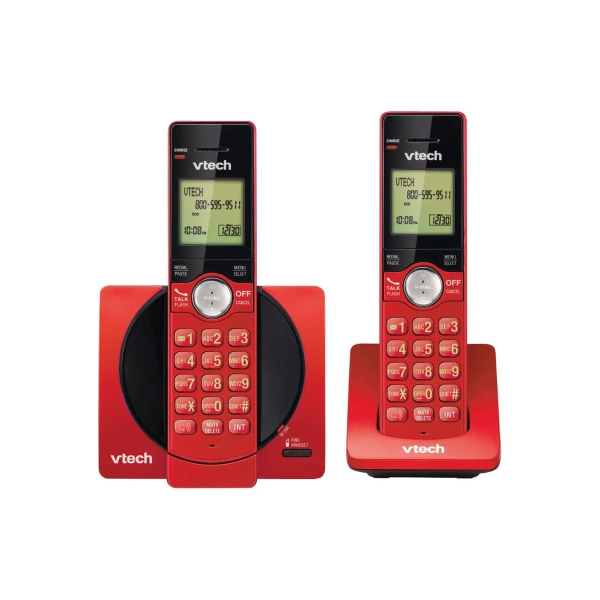 Expertly Made Vtech Red Dual Handset Modern
