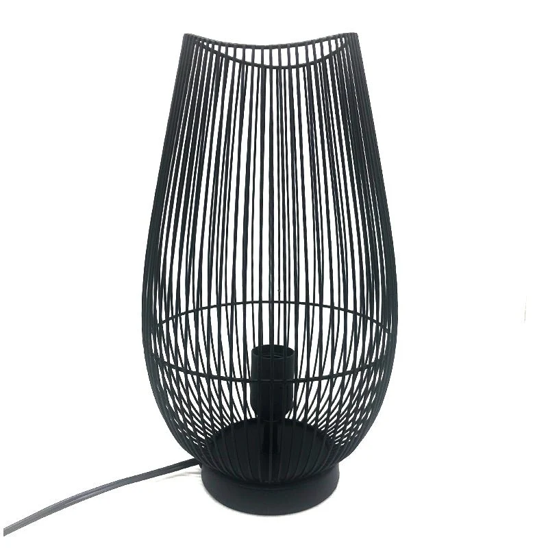 Advanced Tall Black Metal Wire Lamp Refined