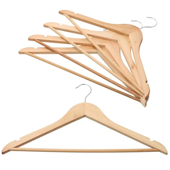 Top-Quality WOODEN CLOTH HANGER W45 EUCALY 5P Classic