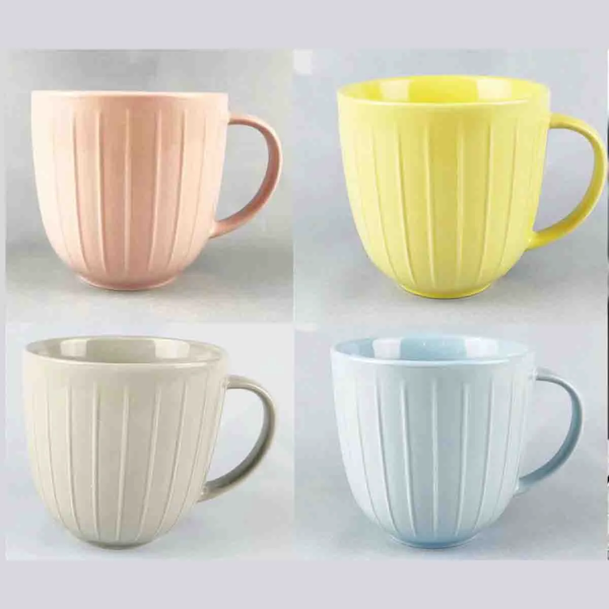 Fine Crafted SET OF 4 Stoneware Glazed Mug Set Professional
