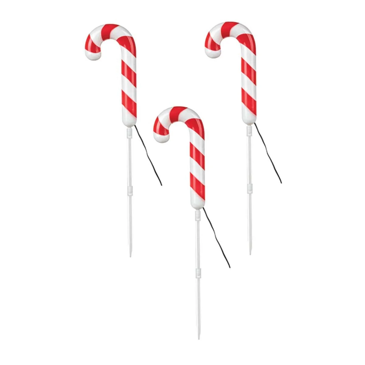 Genuine 40l Outdoor 60cm Red white Plastic Candy Cane Lawn Stakes Prestigious