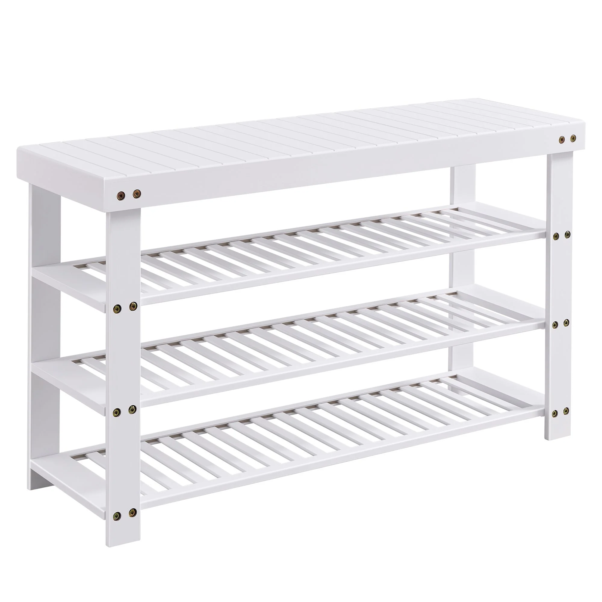 Clean SONGMICS SONGMICS Bamboo Shoe Bench with Seat 11.3 x 35.2 x 20.5 Inches Entryway Organizer for Bedroom Modern