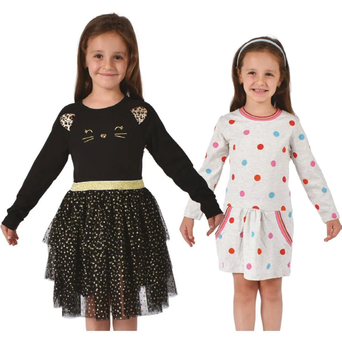 Consistent Girls Long Sleeve Dress 2-6 Solid